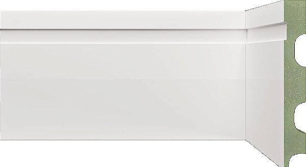 Rodapé Branco em MDF ULTRA 12cm com friso moderno - modelo 1202 com 15mm de espessura e 2,40 metros lineares