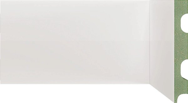 Rodapé e Guarnição Branco em MDF ULTRA 12cm sem friso - modelo 1201 - preço por barra com 2,40 metros lineares * com vão para passar fio