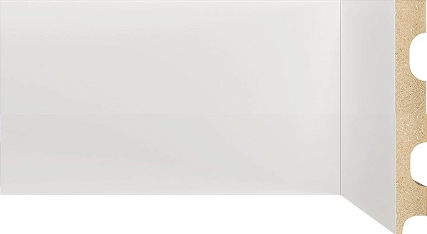 Rodapé e Guarnição Branco em MDF 12cm sem friso  - modelo 1201 - preço por barra com 2,40 metros lineares * com vão para passar fio