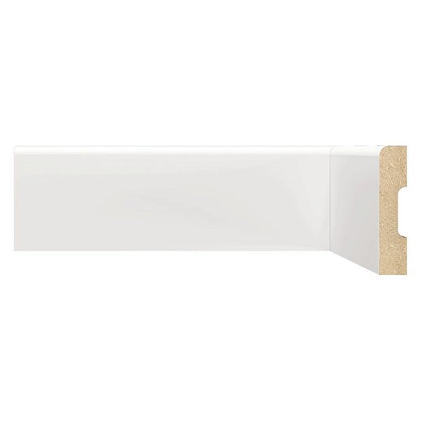 Rodapé e Guarnição Branco em MDF 07cm sem friso -curvo - mod 700 preço por barra com 2,40 metros lineares * com vão para passar fio