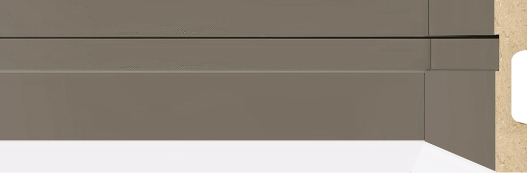 Rodapé e Guarnição Cinza em MDF 7cm com friso moderno 702 - preço por barra com 15mm de espessura e 2,40 metros lineares *