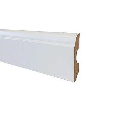 Rodapé Modelo Clean com 8 cm Durafloor na cor Branco Nevada * preço por barra com 2,10 metros lineares
