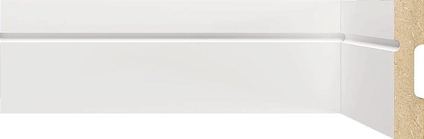 Rodapé e Guarnição Branco em MDF 7cm com friso moderno 18702 - preço por barra com 15mm de espessura e 1,80 metros lineares *