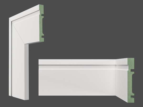 Rodapé e Guarnição Branco em MDF 10cm com friso moderno 181002 MDF ULTRA - preço da barra 1,80 metros lineares *