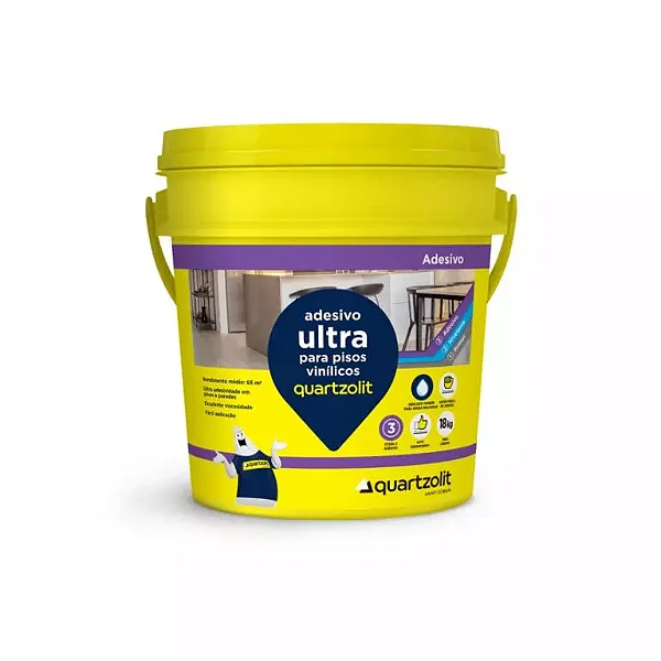 Cola Acrílica Quartzolit ULTRA 18 kg - para piso vinílico