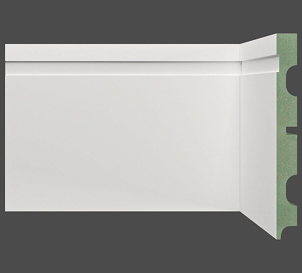 Rodapé Branco em MDF 15cm ULTRA com friso moderno 1502 - preço por barra com 15mm de espessura e 2,40 metros lineares *