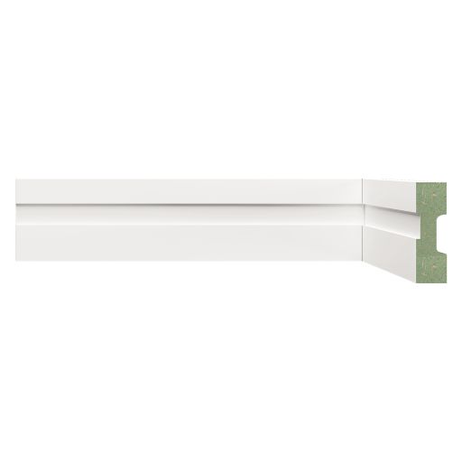 Rodapé e Guarnição Branco em MDF 5cm ULTRA com friso moderno - preço por barra com 15mm de espessura e 2,40 metros lineares *
