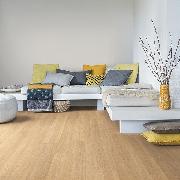 Piso Laminado Quick Step Linha Premiere cor 1577 Essencial Oak 6,5mm espessura  - 18 anos de Garantia - Preço cx com 2,838 M²