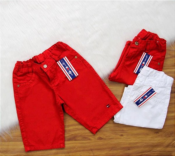 Short Tommy - Brim Vermelho / Branco