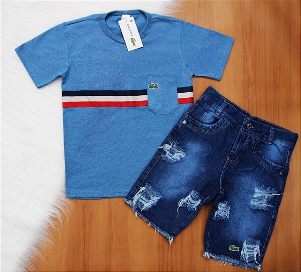Conjunto Short Jeans Lacoste