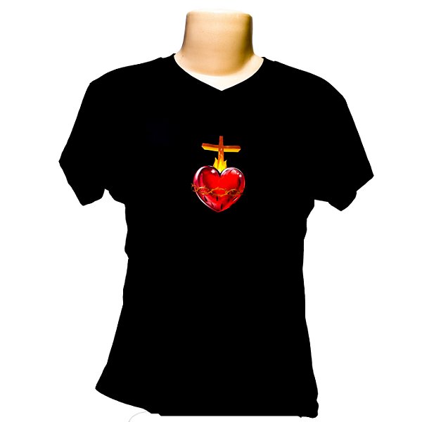 Camiseta babylook Sagrado Coração de Jesus