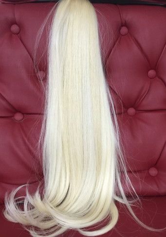 Cabelo loiro super claro Martha Hair nº 11, mesclado, natural, liso, com coloração (kit com 25g)