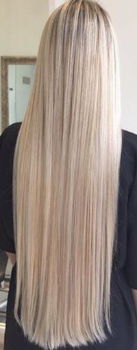 Cabelo loiro super claro Martha Hair nº 11, mesclado, mega hair, natural, liso, com coloração (kit com 25g)