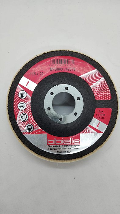 DISCO FELTRO PARA POLIMENTO ESPELHADO POLISH FLAP 4.1/2 TYROLIT 742378