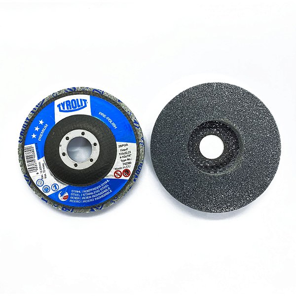 DISCO FLAP PRE POLISH 4.1/2 PREMIUM FINE-P 28 PUA 115 X 22,2 TYROLIT 742380