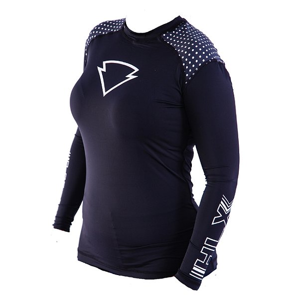 Blusa Segunda Pele Feminina Bolinhas Brancas