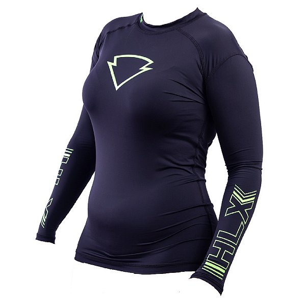 Blusa Segunda Pele - Preta e Verde Flúor Feminina