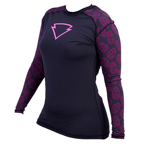 Blusa Segunda Pele Feminina Caveiras Estrelas Pink