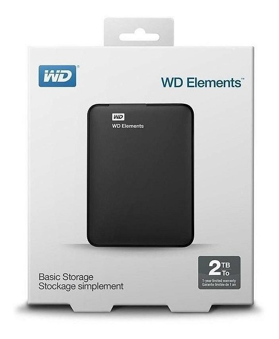 Disco Rígido Externo Western Digital Wd Elements Se Wdbjrt0020bbk 2tb Preto