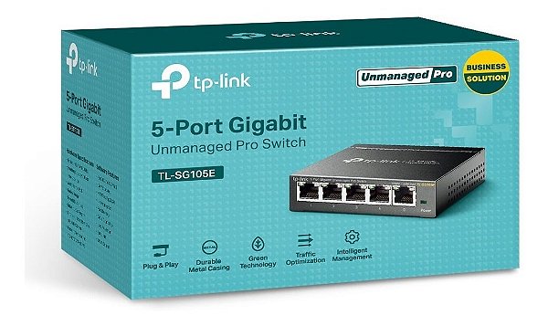 Switch Gerenciável De 5 Portas Gigabit Tp-link Tl-sg105e