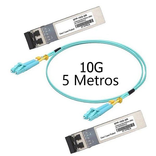 Cabo Óptico Conexão Direta Switch (DAC) Par Gbic Multimodo Lc 5 Metros