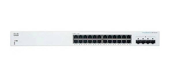 Switch 24 portas Gigabit Cisco CBS220-24T-4G Gerenciável Layer 2+ 4 SFP 1.25G