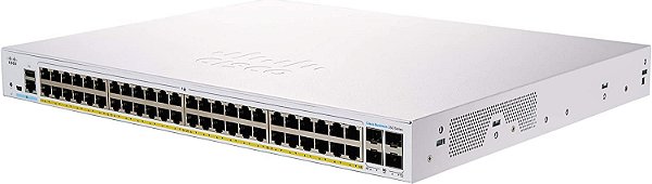 Switch Cisco CBS350-48P-4X-BR 48 portas POE 4 SFP+ 10G 370W