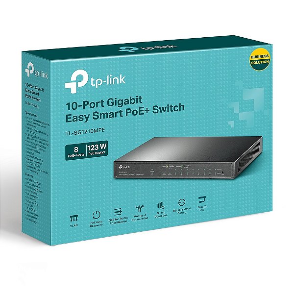 SWITCH TP-LINK 10 PORTAS  TL-SG1210MPE 8 PORTAS  GIGA POE+ 1SFP/RJ45