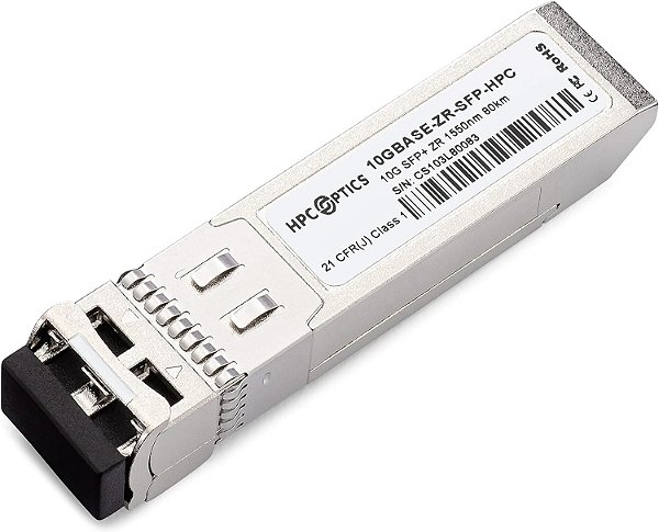 Transceptor óptico (GBIC) SFP+ 10GBase-ZR 80KM 10GB/s Duplex LC 1550NM certificado HPE Aruba