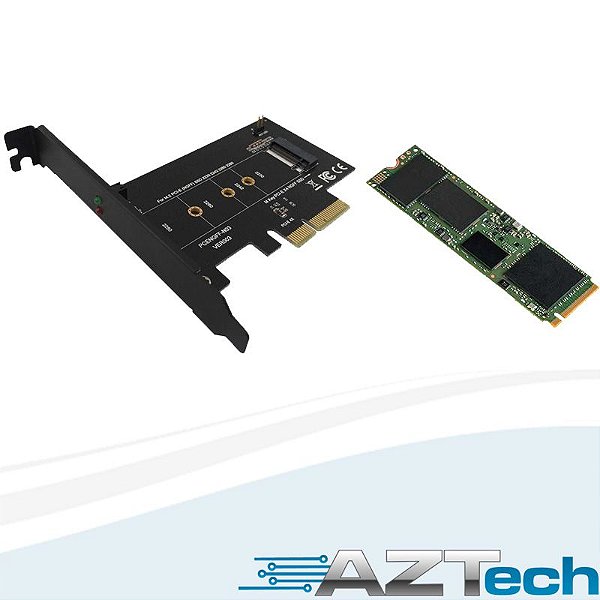 Kit HD SSD M.2 NVME 256GB Intel Série 600P + Adaptador PCI-E X4 (SSDPEKKW256G7X1)