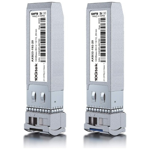 Par de Modulos Gbic Sfp+ 10gb Wdm Lc + Cabo fibra óptica Drop 1fo 80 Metros