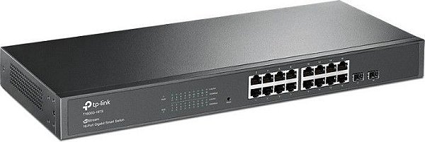 Switch 16 portas Gigabit Gerenciável 2 SFP TP-Link T1600G-18TS (TL-SG2216)  - Aztech Hardware