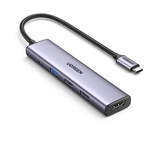 Hub USB-C UGreen CM478 5 em 1 100 W - Cinza 20 cm
