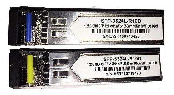 Kit Gbic Módulo Sfp Bi-direcionall Wdm 10km Lc Certif HP 1820/1920