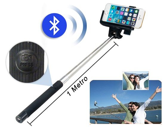 Monopod Paude Selfie Com Botão Na Aste Bluetooth - Empire ZM-07 sem fio