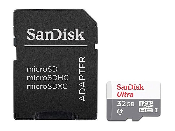 Cartão de Memória 32GB Ultra microSDHC UHS-I cartão com adaptador SDSQUNR-032G-GN3MA - SanDisk