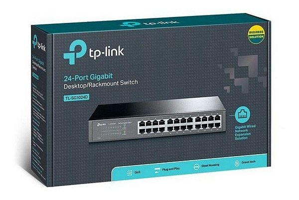Switch 24 portas Gigabit Tp-link Tl-sg1024d Desktop/Rackmount 10/100/1000