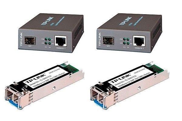 Kit Fibra Ótica Gigabit 1000 Monomodo Lc/upc Conversor Gbic