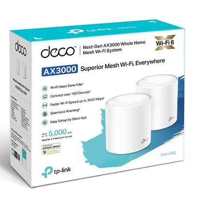 Kit 2 Peças Repetidor Wi-fi 6 Mesh Deco X60 Ax3000 Tplink