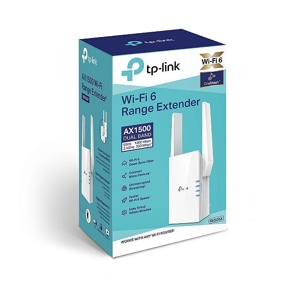 Extensor AX1500 Wi-Fi 6 Banda dupla TPLINK RE505X