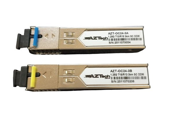 Kit Par de módulo Gbic Sfp Bi-direcionall Wdm 3km SC UPC 1fo 1550/1310 Monomodo
