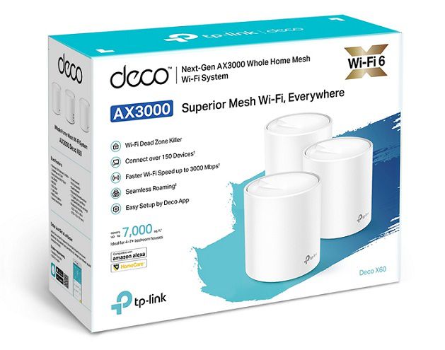 Kit 3 Peças Repetidor Wi-fi 6 Mesh Deco X60 Ax3000 Tplink