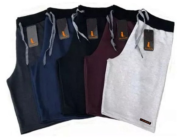 Kit 3 Bermudas Moletom Masculina