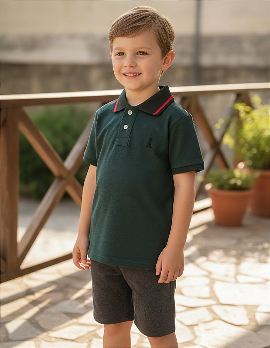 Camisa Polo Infantil Surikate Verde