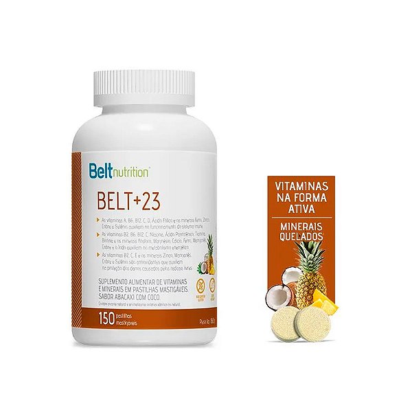 Belt +23 150 pastilhas - Sabor Abacaxi com Coco - Belt nutrition