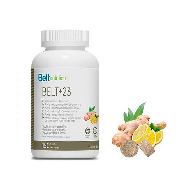 Belt +23 150 pastilhas - Sabor  Gengibre com Limão - Belt nutrition