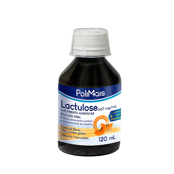 Lactulose 667 Mg/ml Polimais 120ml Sabor Mamão Papaya - Nutriex