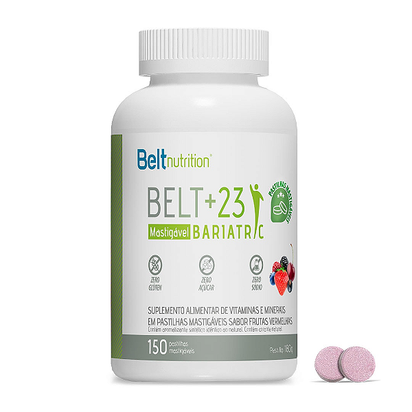 Belt +23 Bariatric 150 pastilhas - Sabor Frutas Vermelhas - Belt nutrition