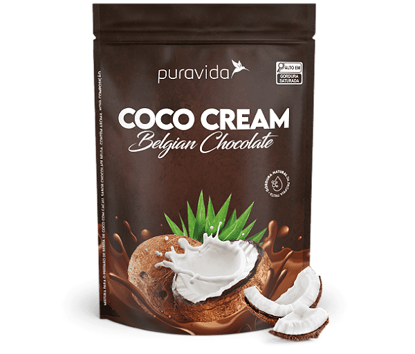 Coco Cream Belgian Chocolate - Leite de coco em Pó Sabor Chocolate Belga 250g - Pura Vida
