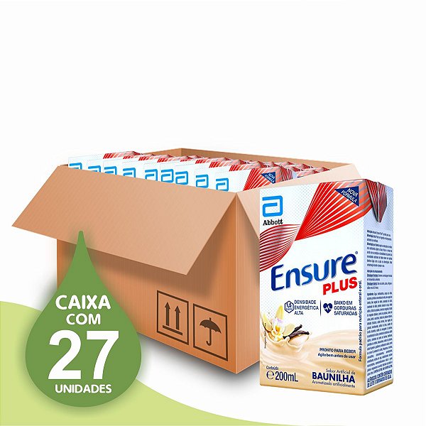 Ensure Plus 200ml - Sabor Baunilha - Abbott - Caixa com 27 unidades
